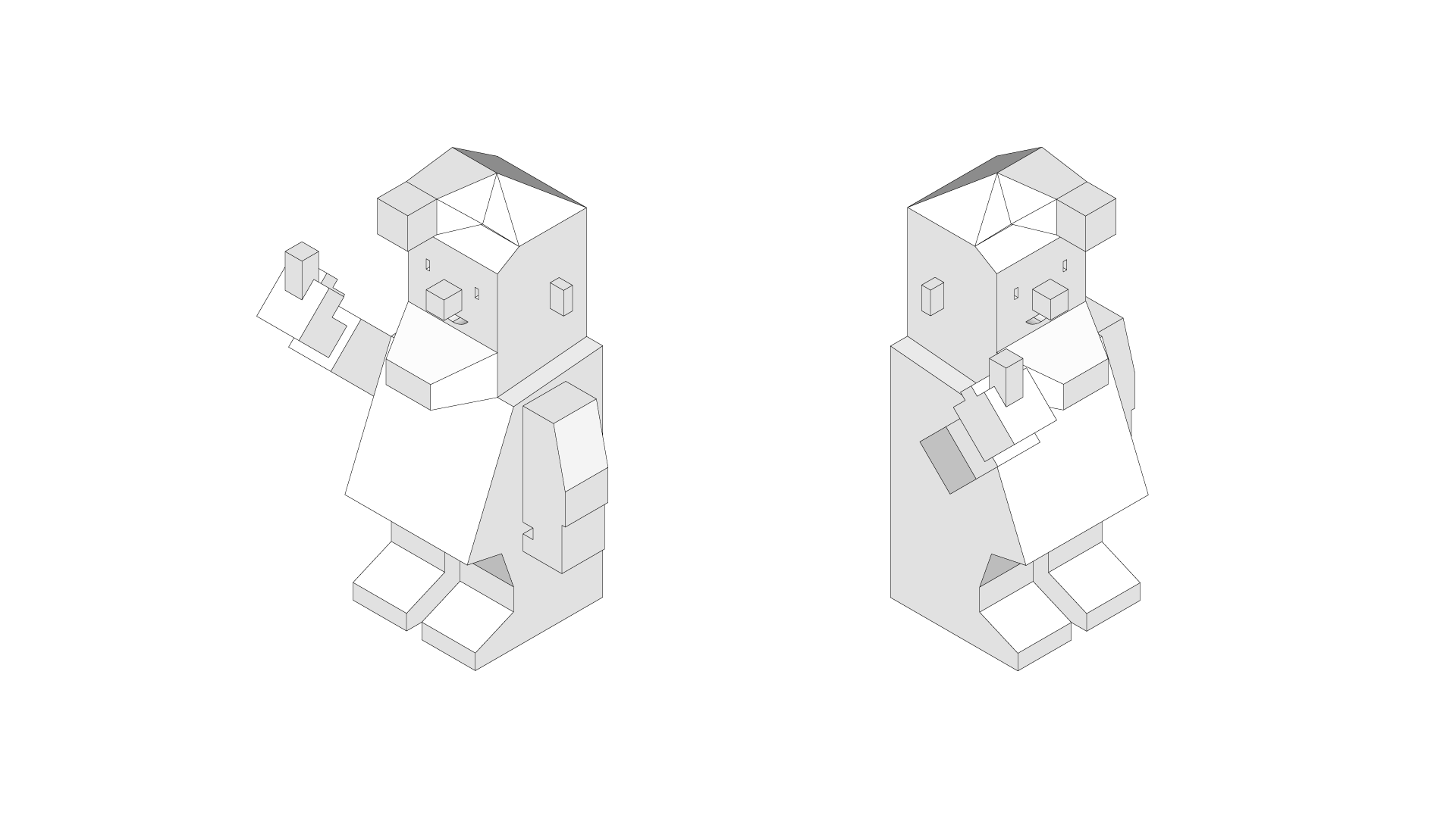Isometric finger pointing gnome