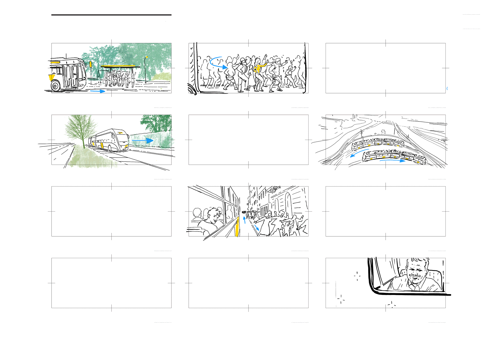 Storyboard De Lijn Beweging TVC, changes