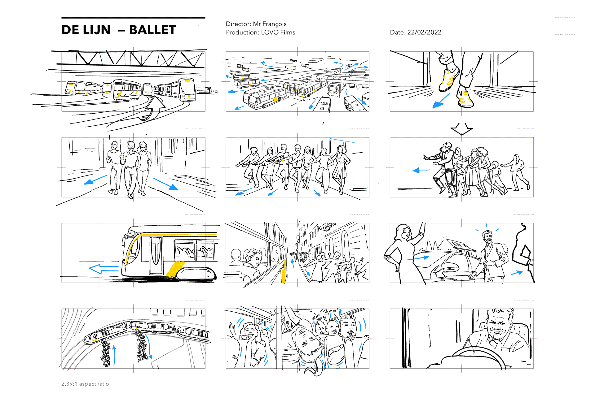 Storyboard De Lijn Beweging TVC, page 1