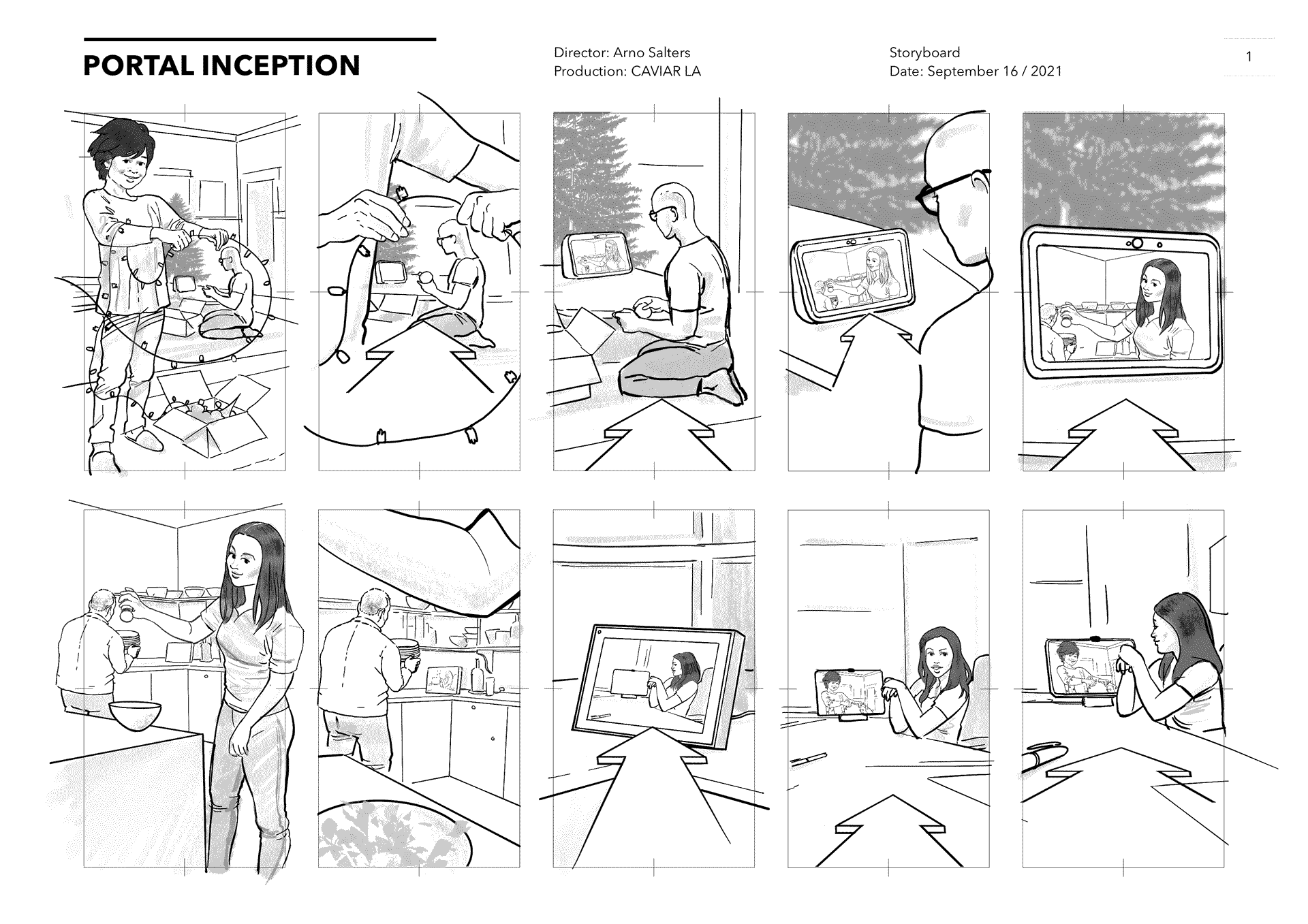 Facebook Portal, Inception, storyboard, page 01