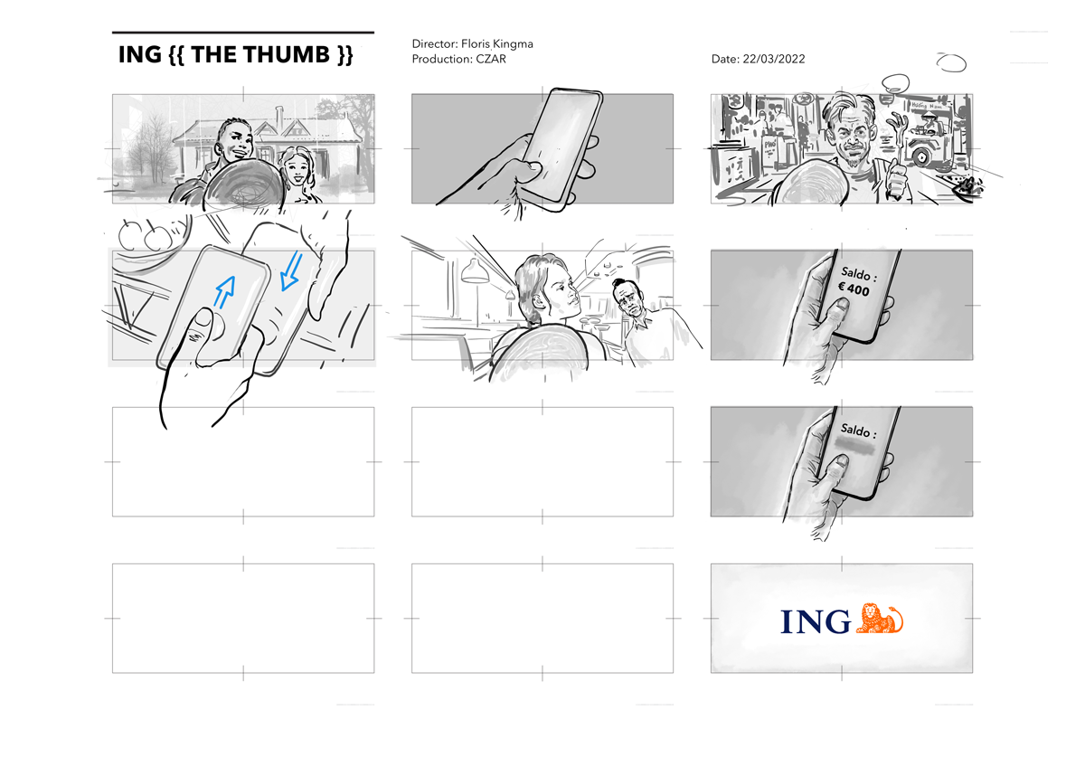 ING, The Thumb, storyboard page 02