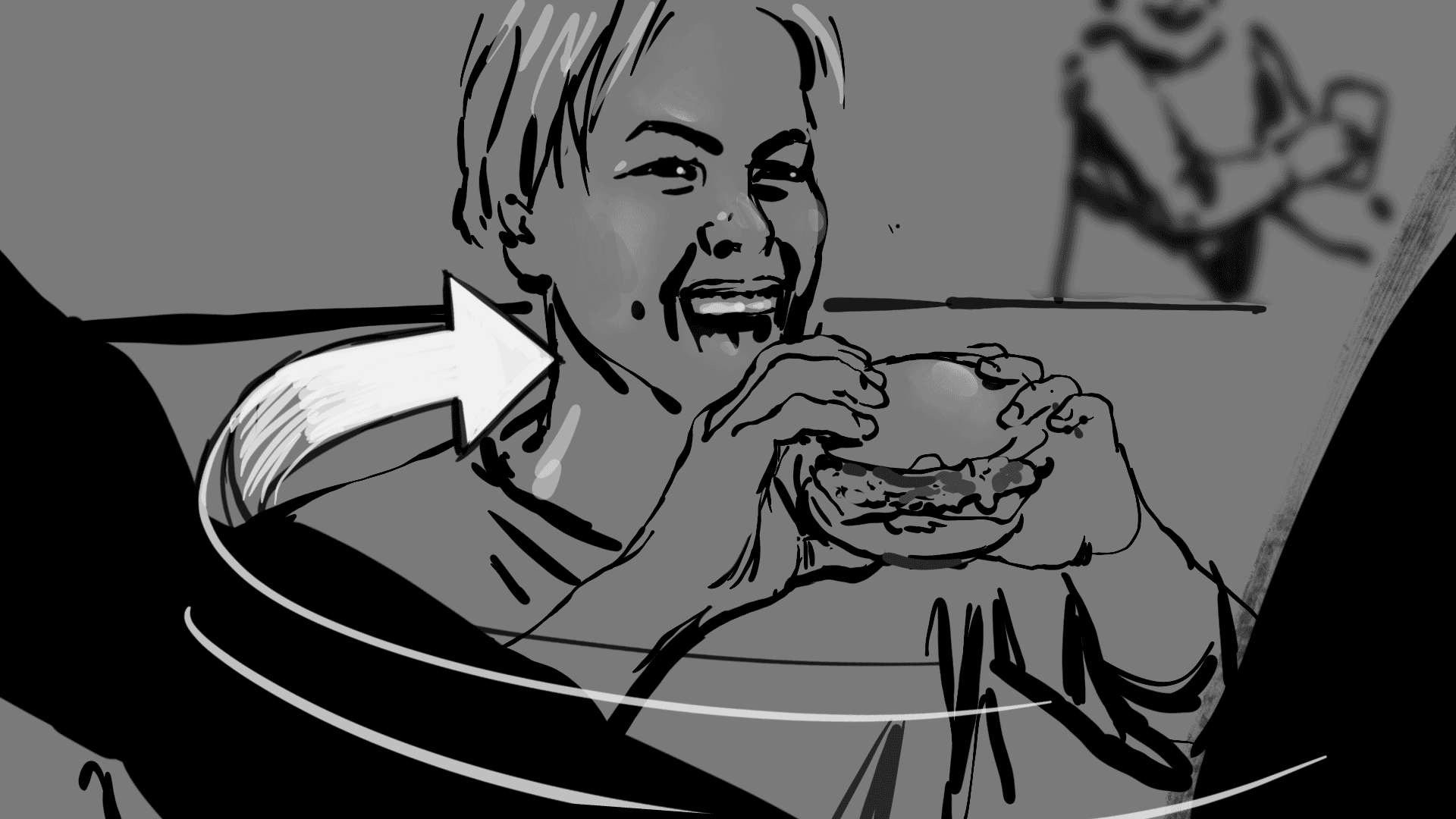 Rough storyboard for KFC Friends TVC frame 6