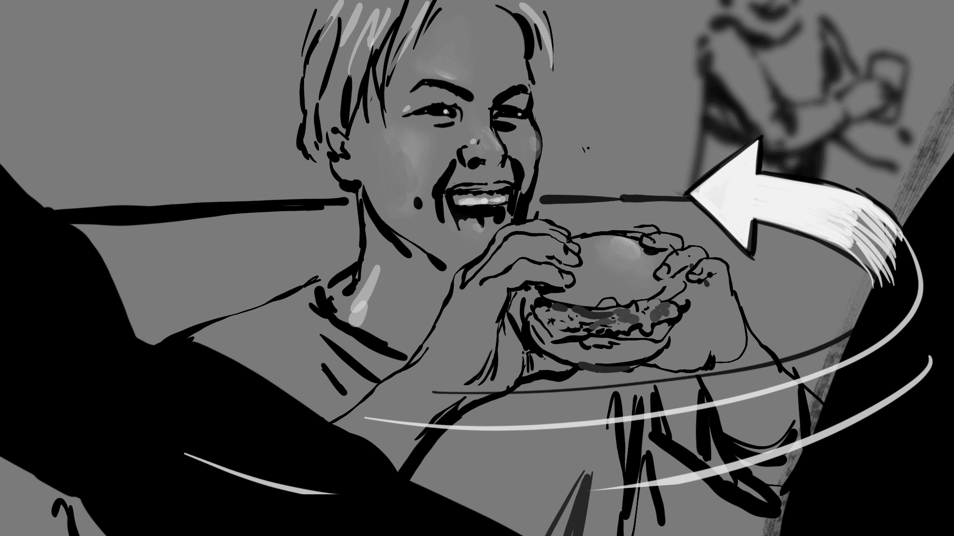 Rough storyboard for KFC Friends TVC frame 6