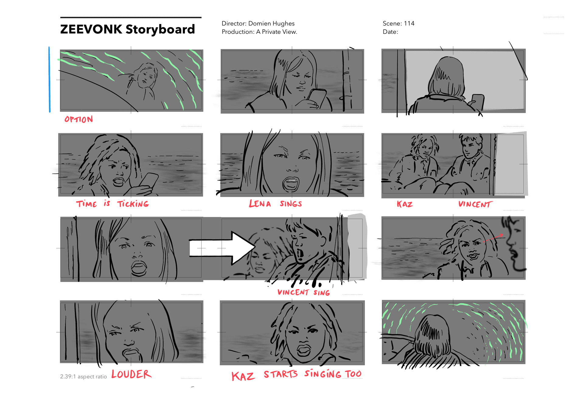 Zeevonk, storyboard for VFX & SFX sequences, page 02