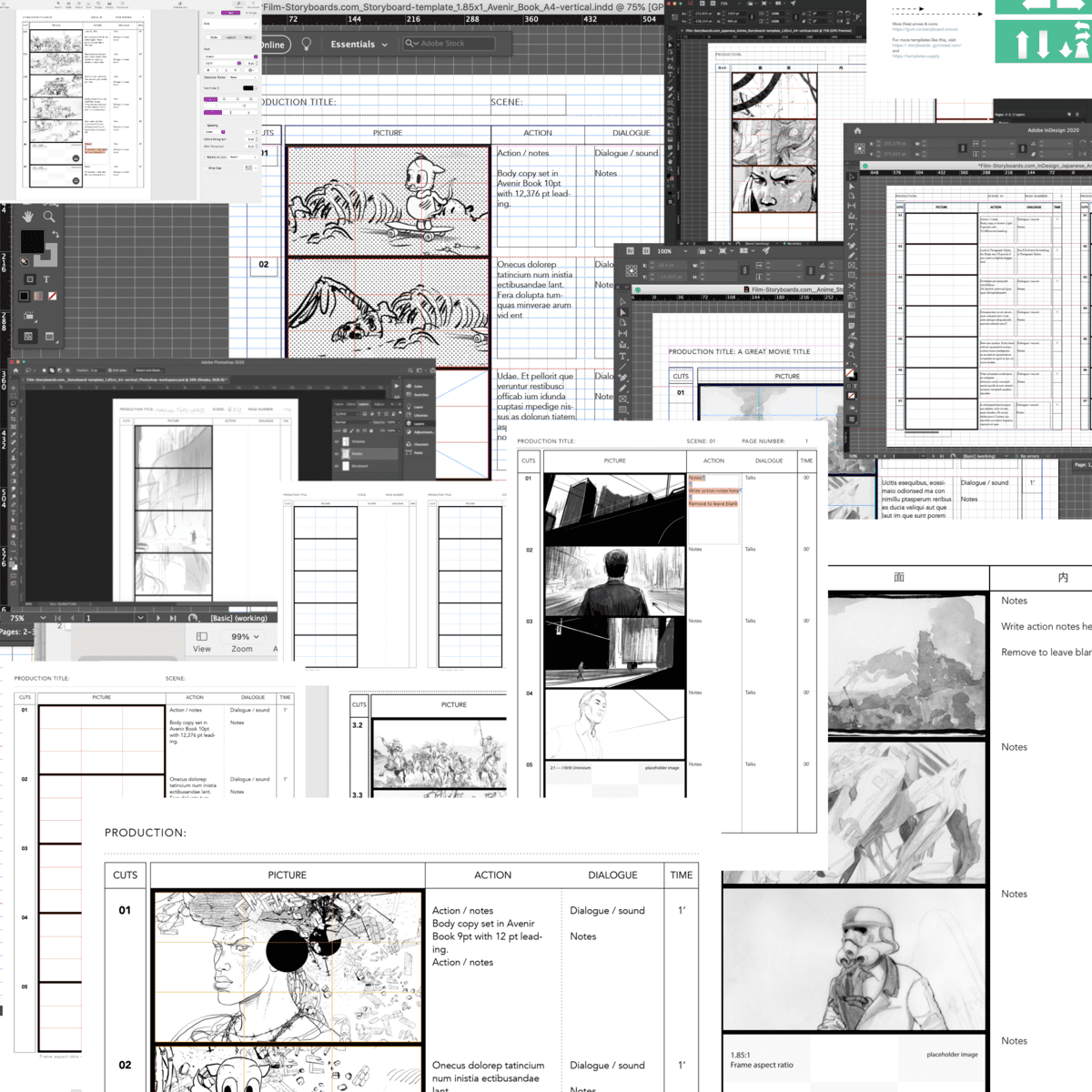Anime Storyboard Templates Bundle Anime Storyboard Templates Bundle