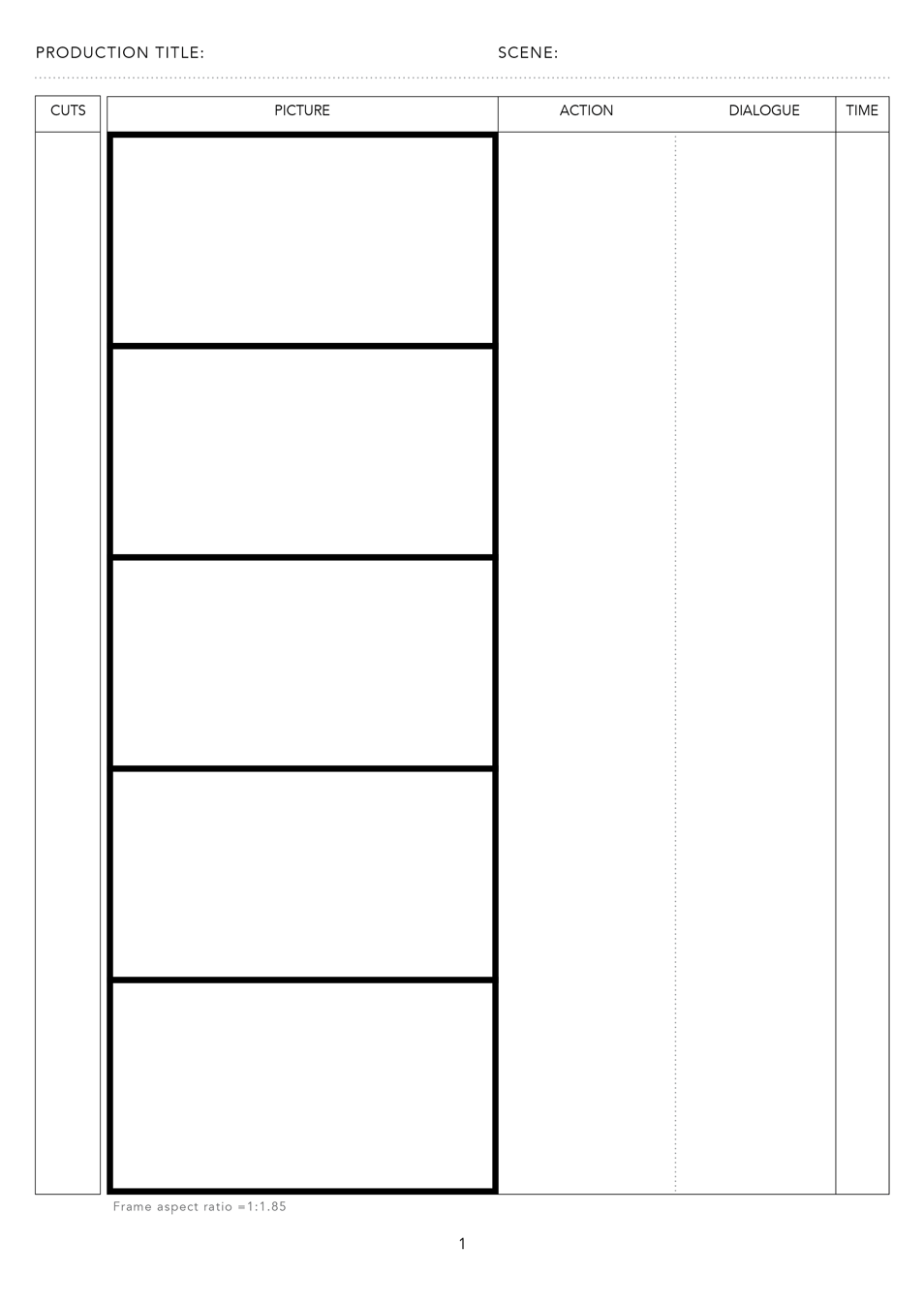 Widescreen Storyboard Template A