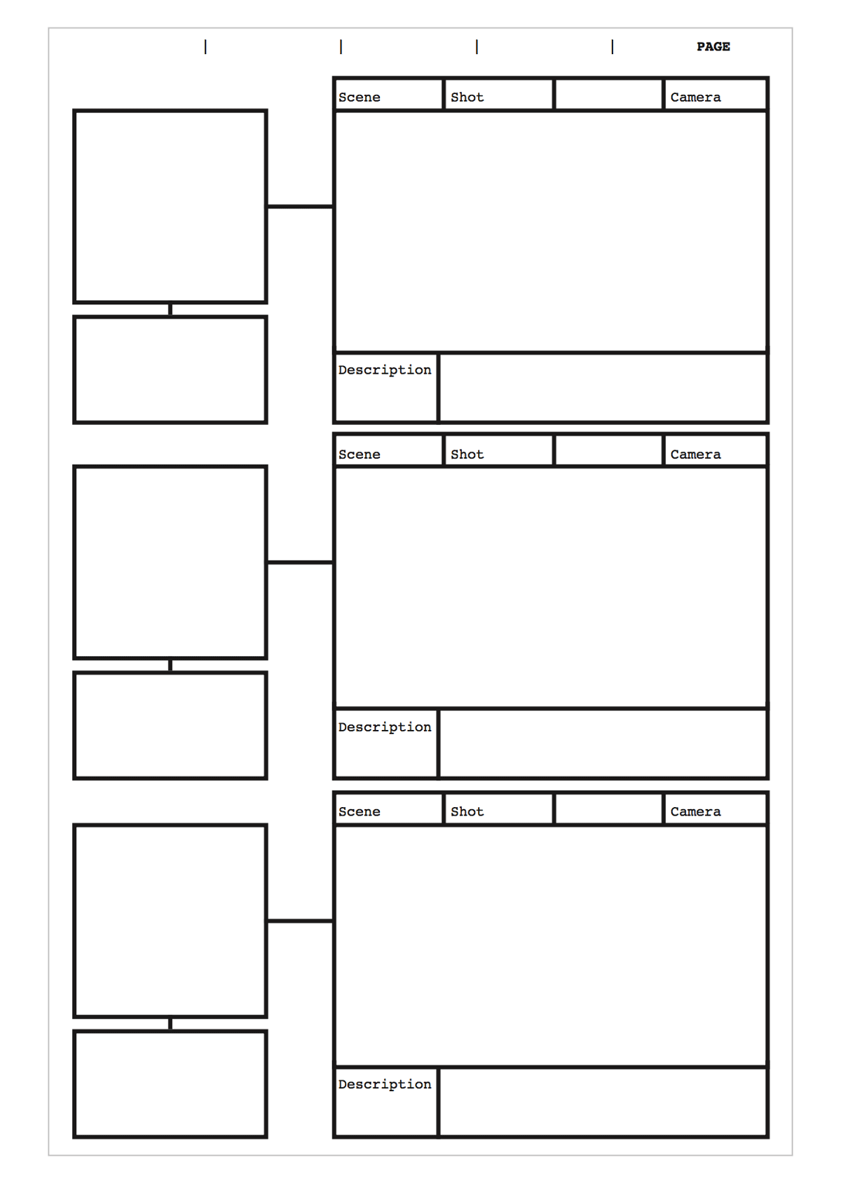 storyboard template vertical