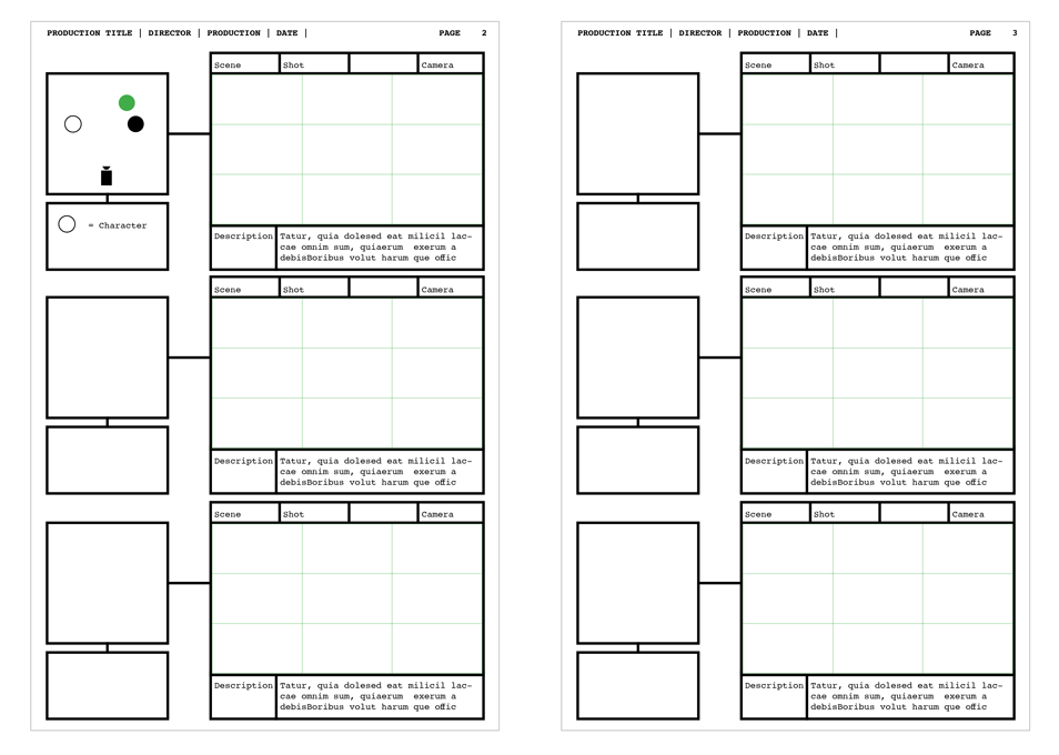 InDesign storyboard template